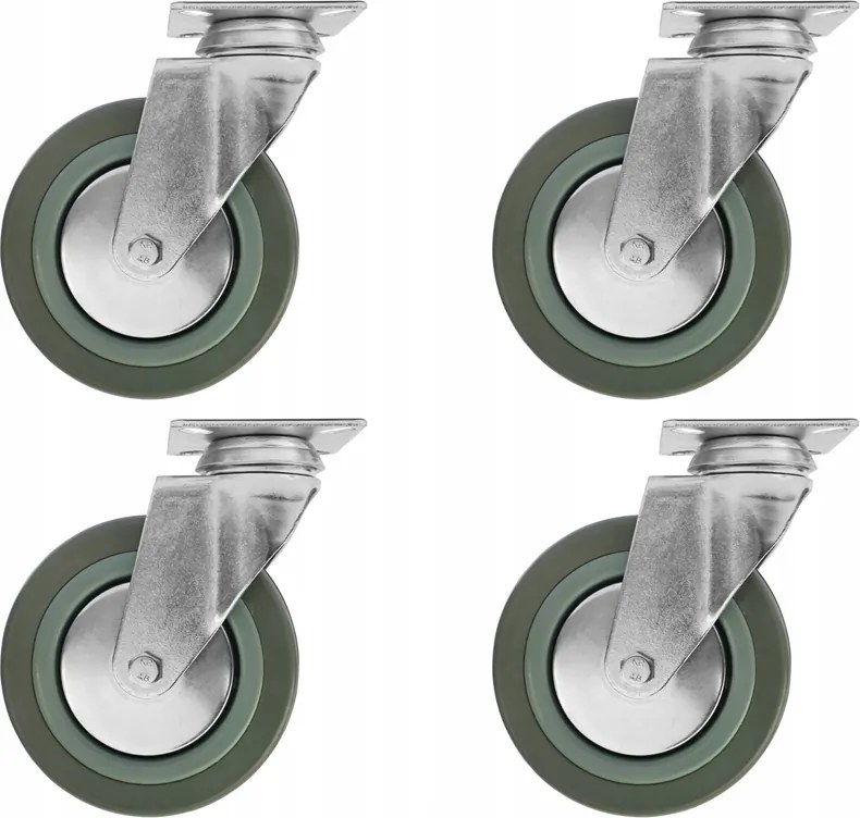 Keréktárcsa Forgó Szett, Lemezrögzítő 100MM 80KG 4 Db