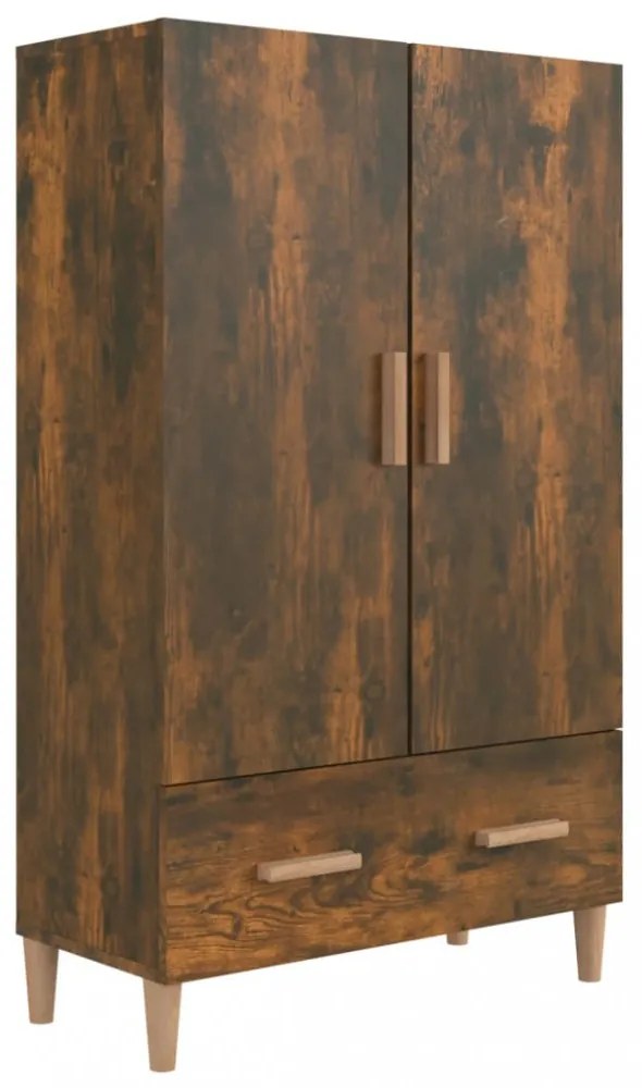 füstös tölgy színű szerelt fa magasszekrény 70 x 31 x 115 cm