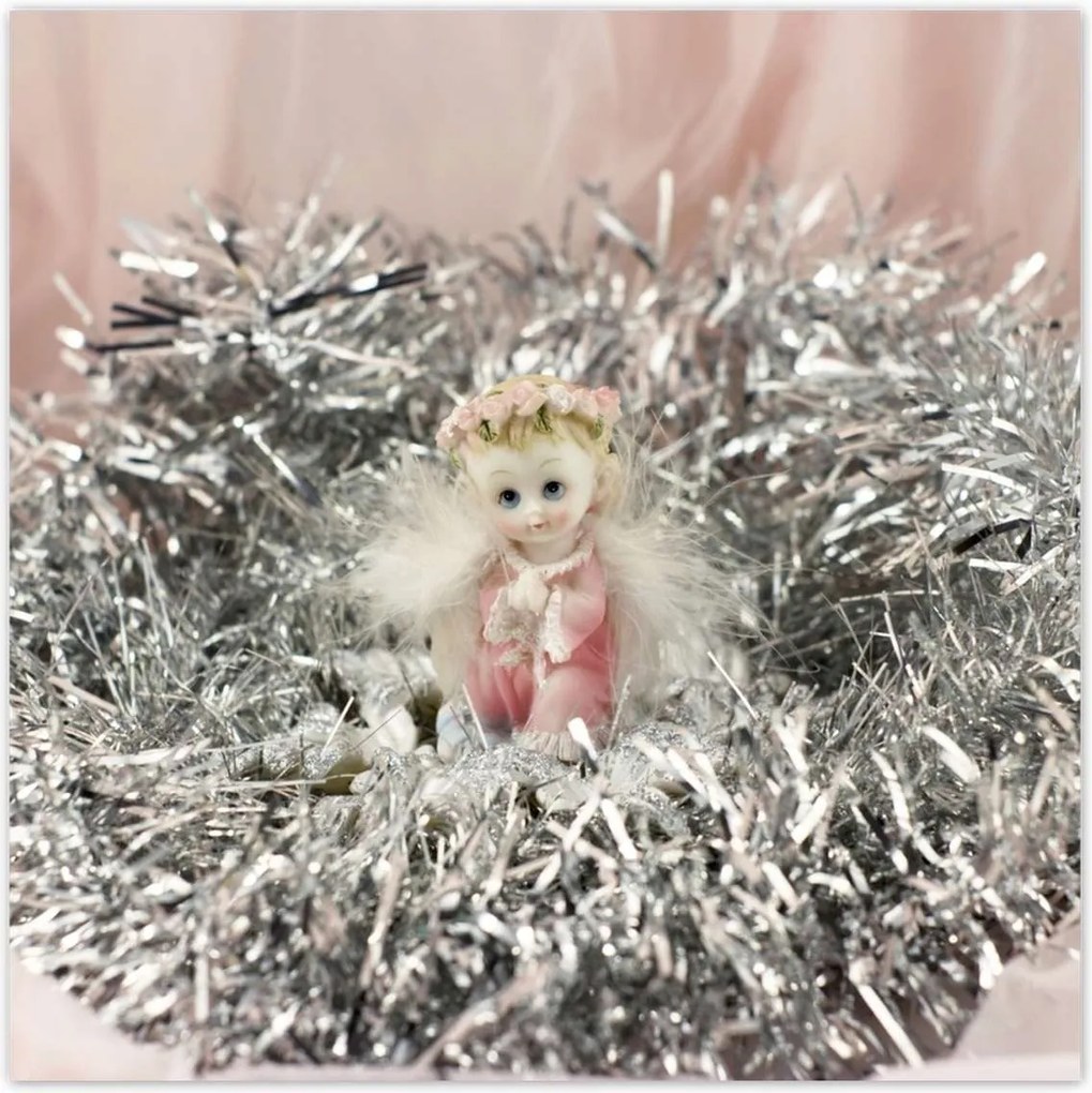 Poszterek 100x100 Angyalka ezüst szénában