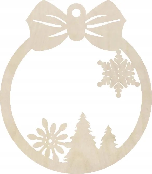 Karácsonyi karácsonyfadísz kerek masnival különböző színekben 5db