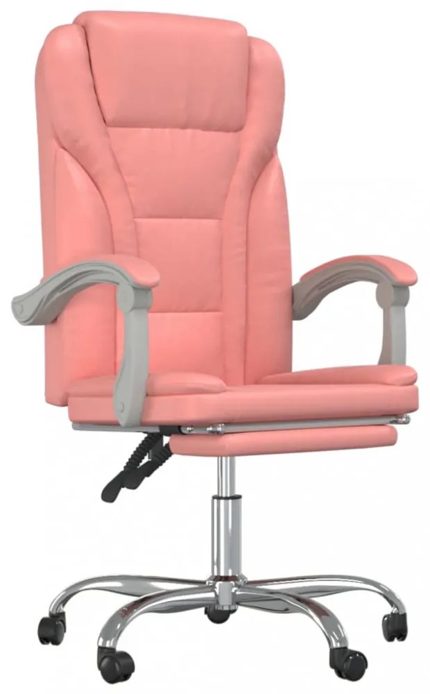 rózsaszín műbőr dönthető irodaszék