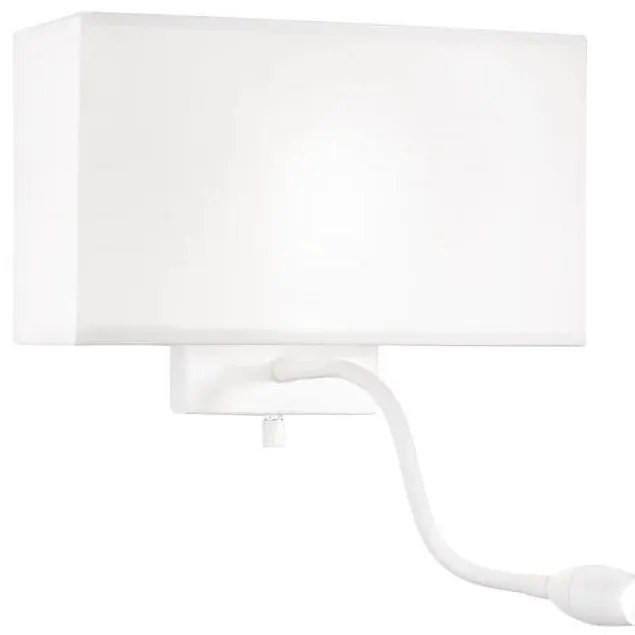 Ideal Lux - LED Rugalmas fali lámpa HOTEL 1xE27/60W/230V + LED/1,5W fehér