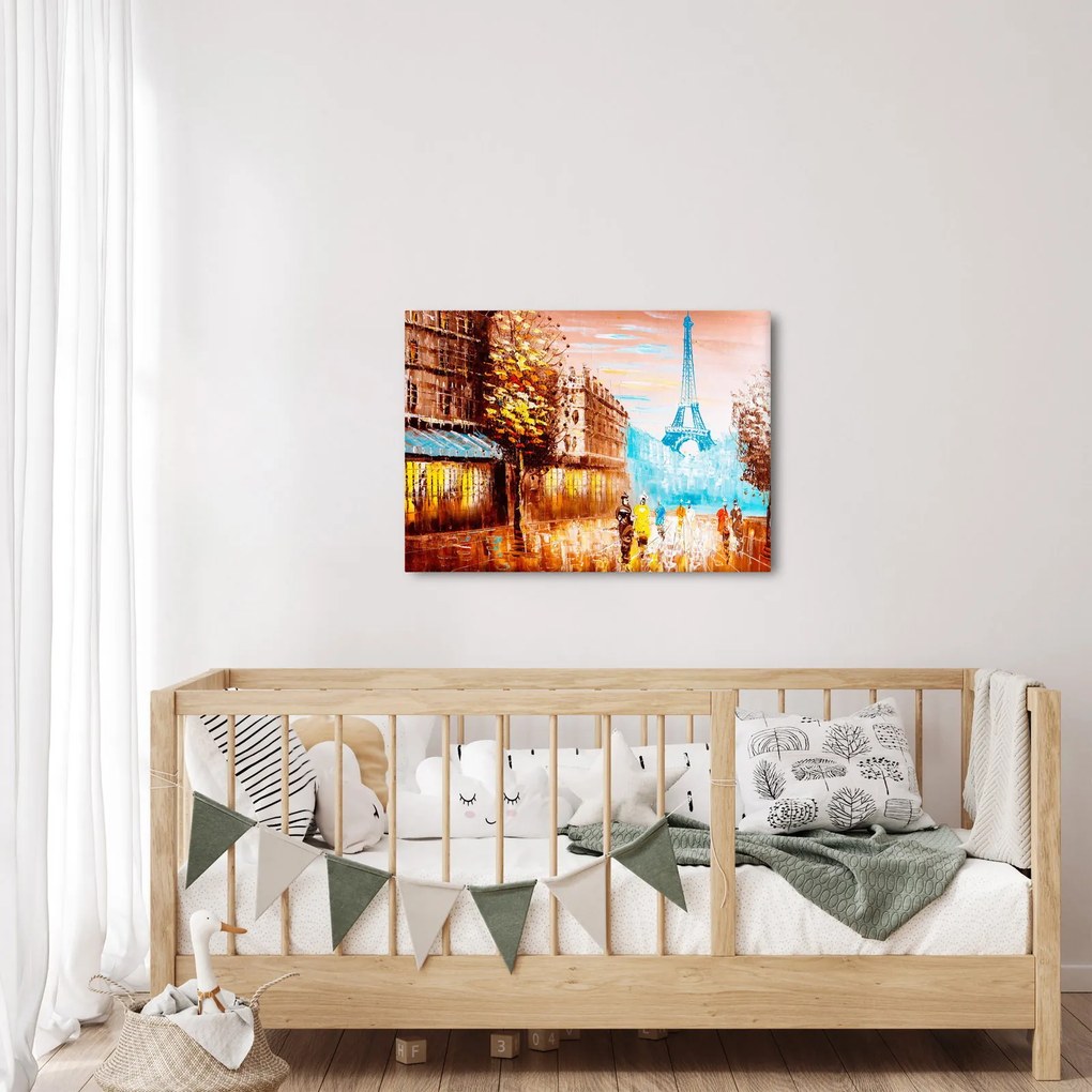 Kép - Esős idő és az Eiffel-torony (70x50 cm)