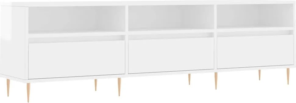 vidaXL magasfényű fehér szerelt fa TV-szekrény 150 x 30 x 44,5 cm