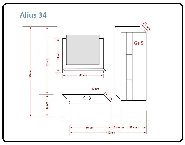 ALIUS 34 SONOMA TÖLGY FÜRDŐSZOBA BÚTOR