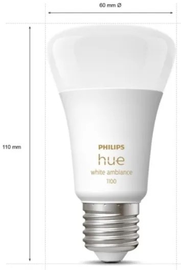 Fényerőszabályozható LED izzó Philips Hue WHITE AMBIANCE E27/8W/230V 2200-6500K