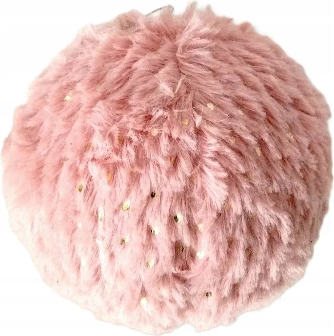 karácsonyfa medál gömb szőrme rózsaszín