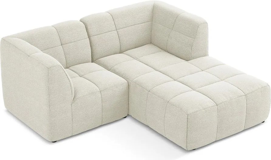 Bézs buklé sarokkanapé (jobb oldali-heverő résszel) Aloha – Makamii
