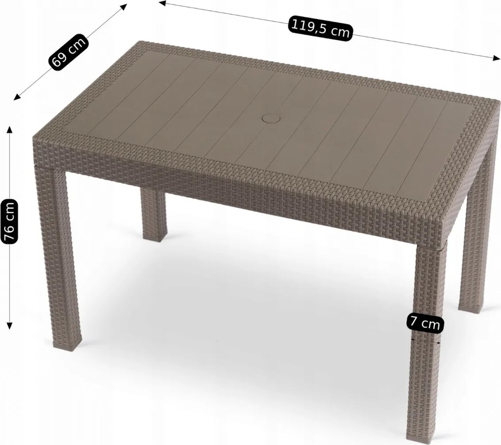 Kerti asztal barna színben FARGO