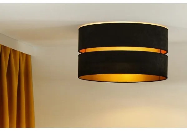 Duolla - Mennyezeti lámpa DUO 1xE27/40W/230V átm. 40 cm fekete/arany