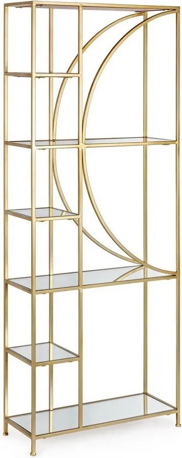 Aranyszínű acél könyvespolc 66x176x25,5 cm Elenor – Bizzotto