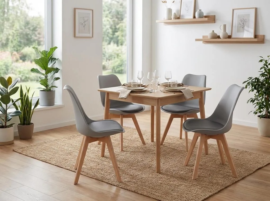 Szürke BALI MARK szék bükk lábakkal, sötétszürke ülőke