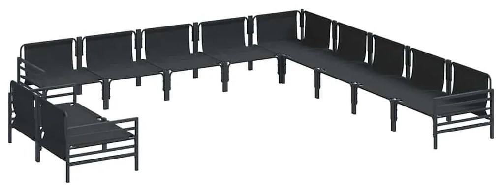 Kerti Kanapé Szett párnával 11 pcs Antracit Acél