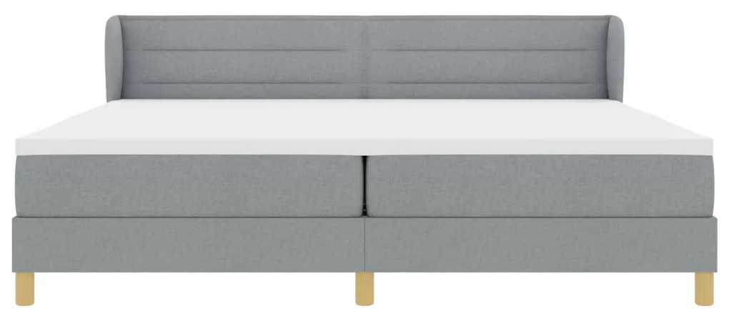 Boxspring Ágy Matraccal - Világosszürke, 200x200 cm, Szövet