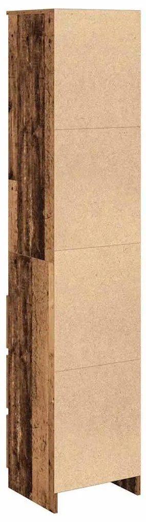 antik fa színű szerelt fa magasszekrény 37,5x35x180 cm