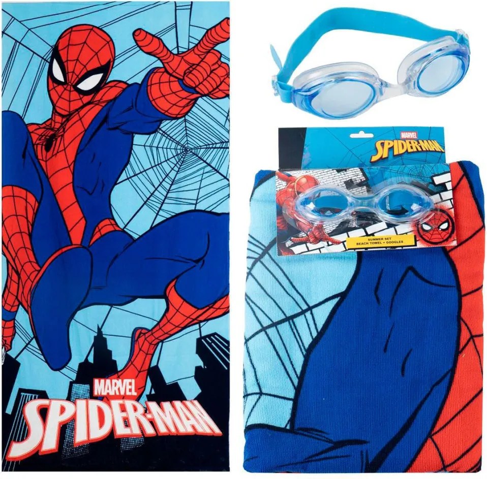 Pókember Jump törölköző és úszószemüveg szett