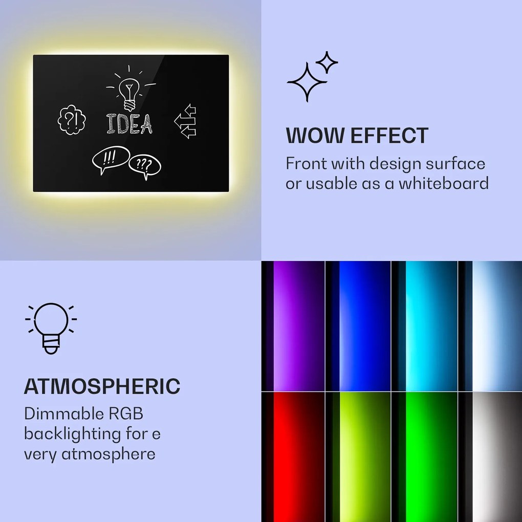 Klarstein Mojave 750 smart, infravörös hősugárzó 2 az 1-ben, konvektor, 85 x 60 cm, 750 W, RGB világítás