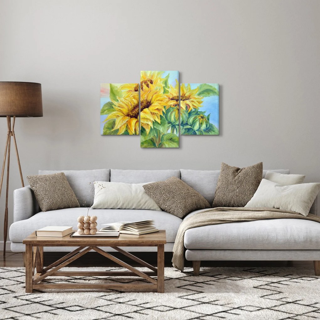 Virágzó napraforgó képe (90x60 cm)