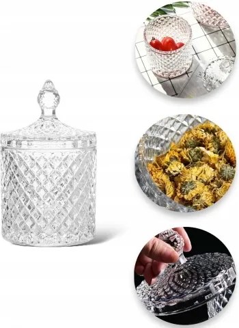 Cukortartó üveg tároló üveg cukrászda 8cm