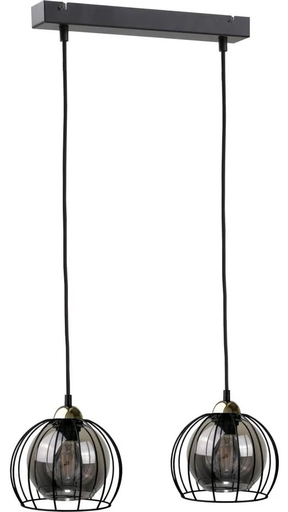Csillár zsinóron SOLO BLACK 2xE27/60W230V fekete/arany