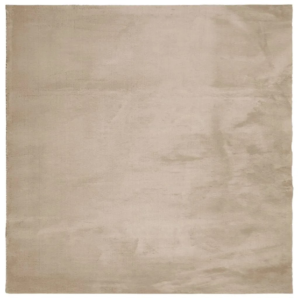 HUARTE homokszínű rövid szálú puha és mosható szőnyeg 120x120cm