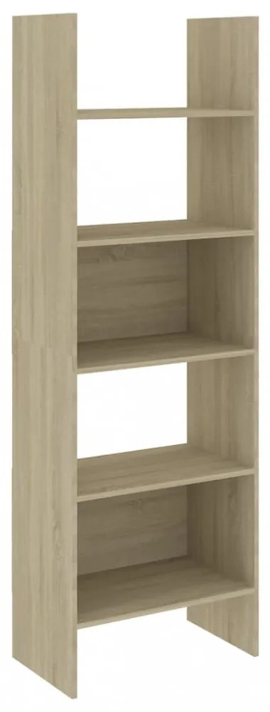 sonoma tölgy színű szerelt fa könyvszekrény 60 x 35 x 180 cm