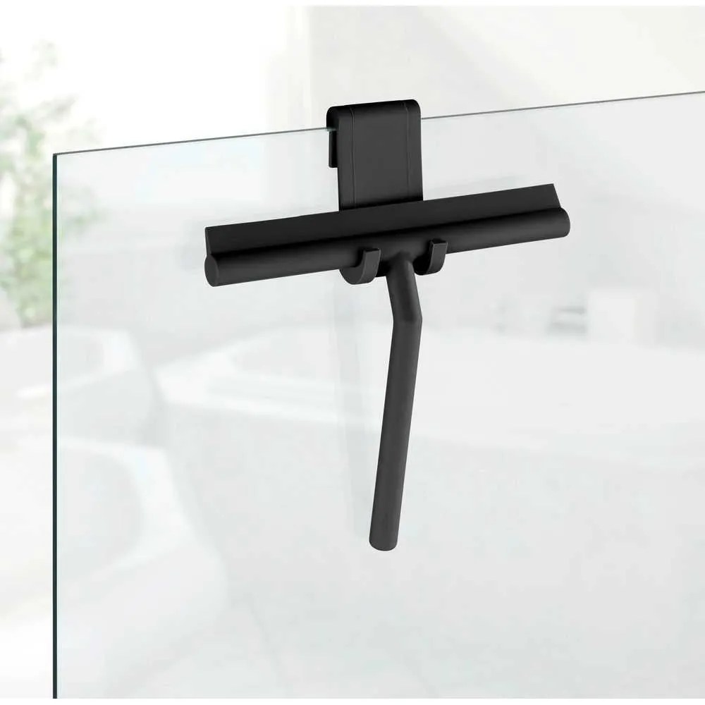 Fekete függő öntapadós fém fürdőszobai kiegészítő szett Classic – Wenko