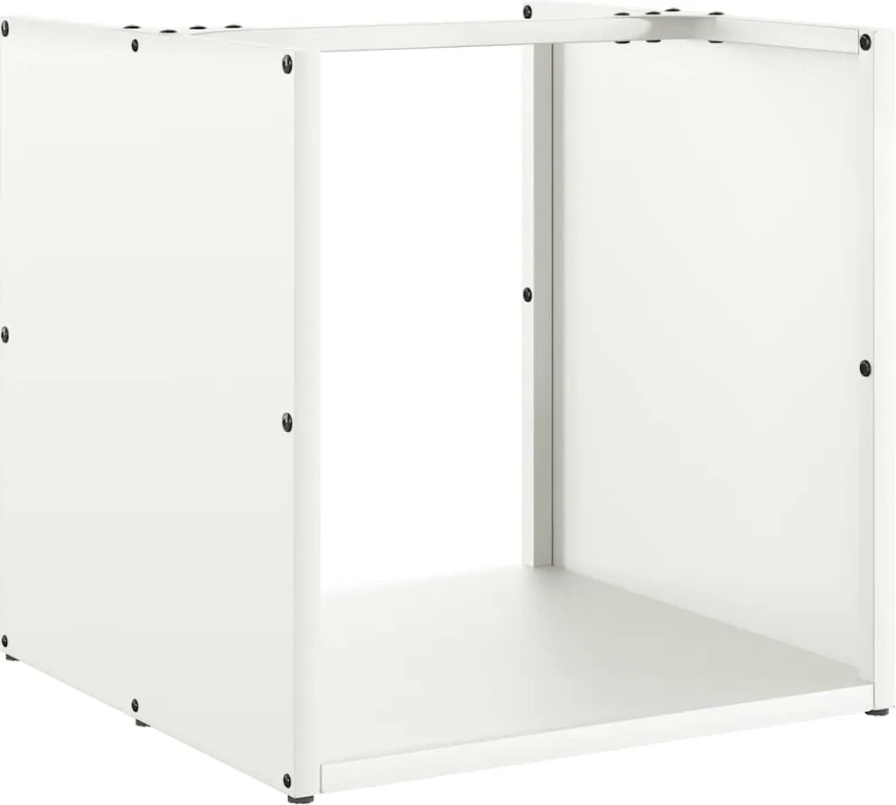 vidaXL fehér hidegen hengerelt acél tűzifatároló 40x40x40 cm