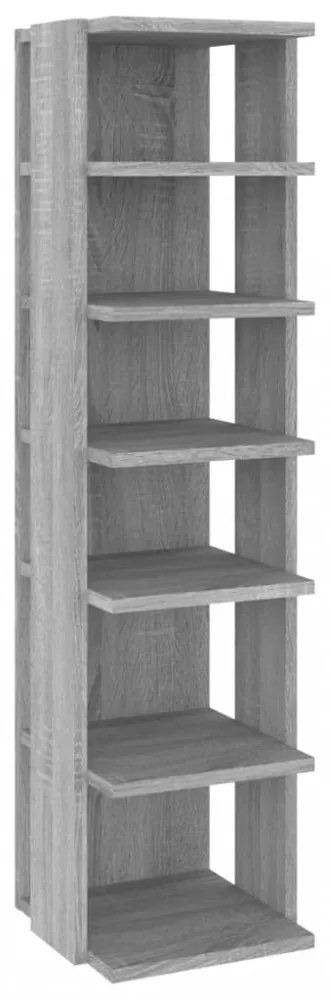 2 db szürke sonoma színű szerelt fa cipőtartó 27,5x27x102 cm