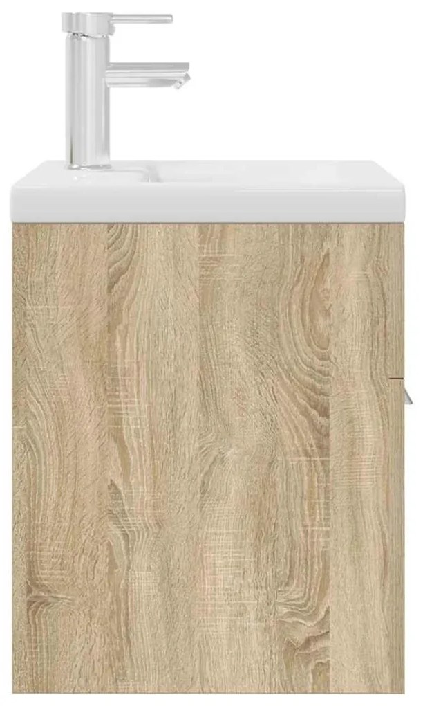 mosdószekrény beépített medencével csapteleppel Sonoma tölgyfa