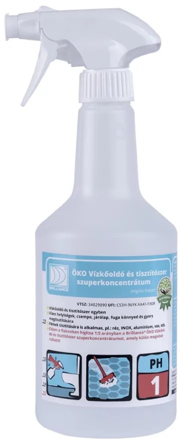 Brilliance® ÖKO Vízkőoldó és Tisztítószer szuperkoncentrátum hígító flakon szórófejjel 750 ml (üres)