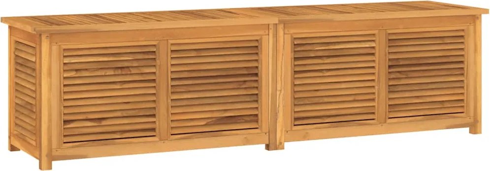 vidaXL tömör tíkfa kerti tárolóláda zsákkal 200 x 50 x 55 cm