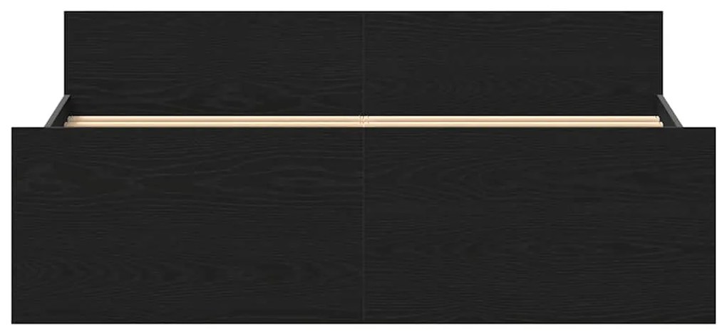 fekete tölgy színű szerelt fa ágykeret matrac nélkül 140x200 cm