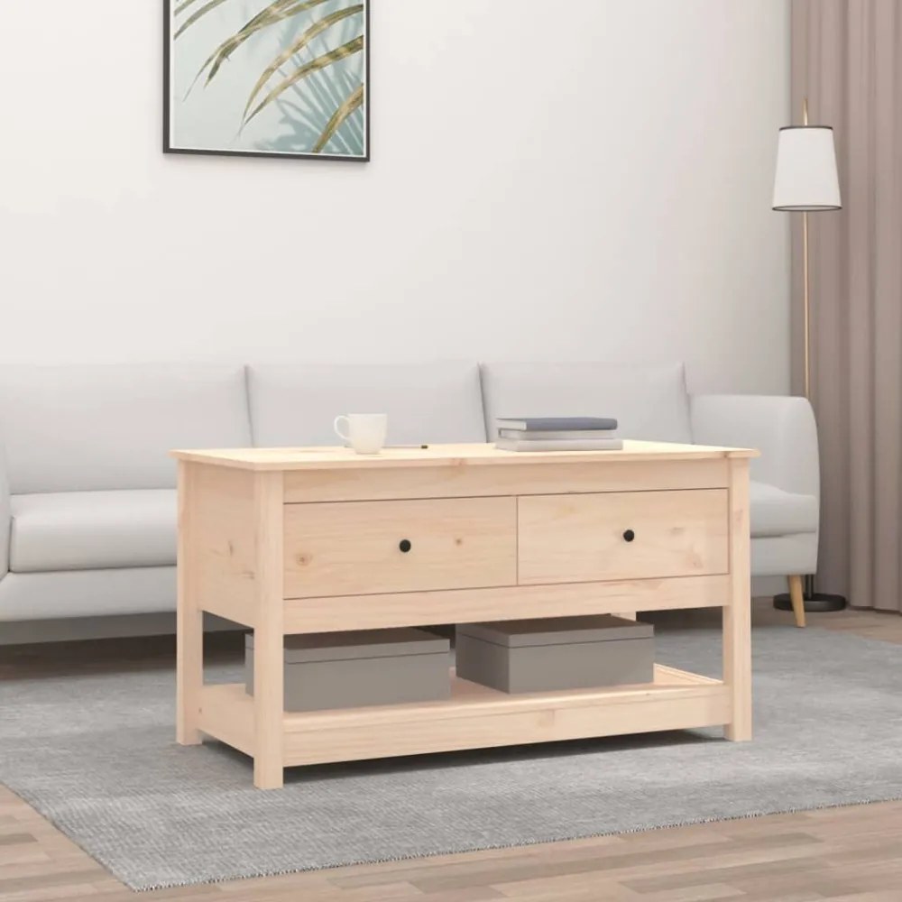 tömör fenyőfa dohányzóasztal 102 x 49 x 55 cm