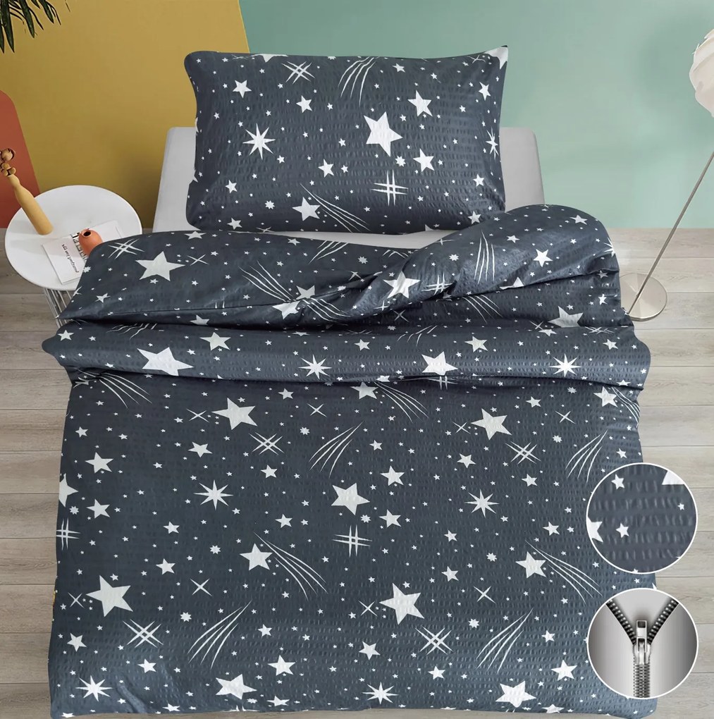 NIGHT SKY szürke krepp ágyneműhuzat Ágyneműhuzat mérete: 70 x 90 cm | 140 x 200 cm