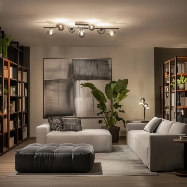 Brilagi - LED Felületre szerelhető csillár MILLA 7xG9/3W/230V fényezett króm/füstös