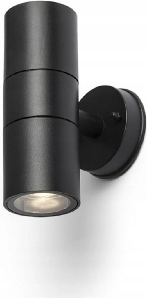 Rendl Sorano II kültéri Led fali lámpa fekete, IP44, GU10, 2x8W