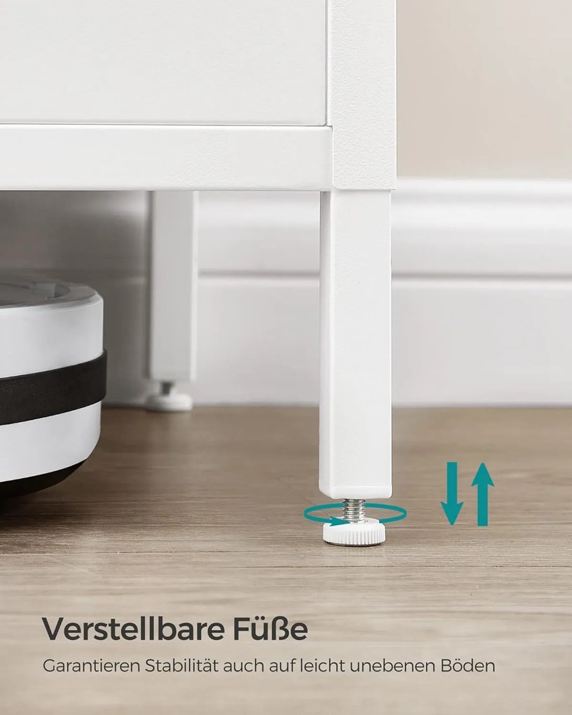 Kétajtós tárolószekrény, 80x76x40 cm, natúr bézs–fehér