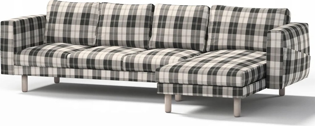 Dekoria Norsborg 4 személyes kanapé huzat Ikea székkel, szürke