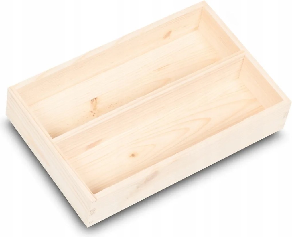 Fiókrendező Tálca Fa Evőeszköztartó Rekesz Doboz 27x17x5