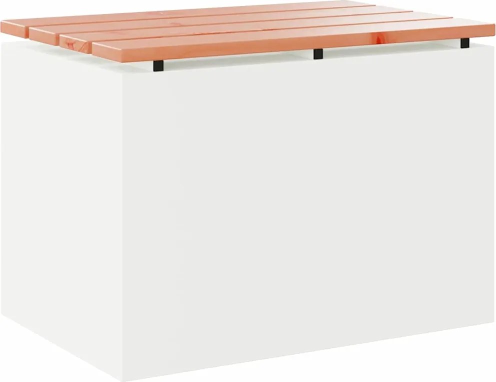 vidaXL Kerti pad Fehér 60 x 40 x 43 cm Acél