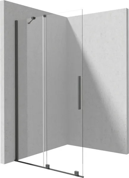 Prizma csúsztatható walk-in zuhanyfal_90x195, titán