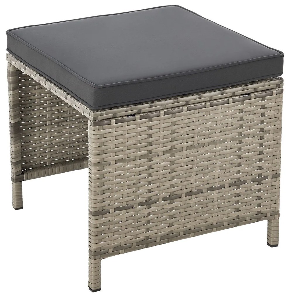 Juskys Turin rattan kerti bútor szett - szürke