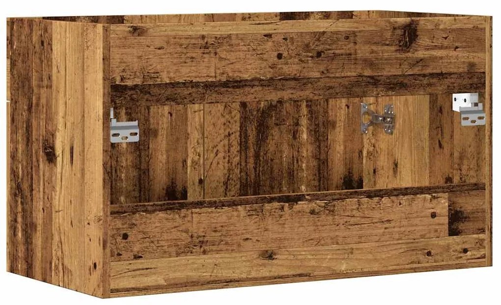 antik fa színű szerelt fa mosdószekrény 80 x 38,5 x 46 cm