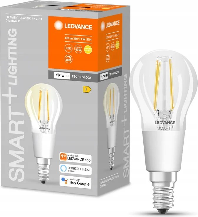 Led izzó E14 Golyó 4W 470lm Tompítható Smart+ WiFi Filament Mini Bulb