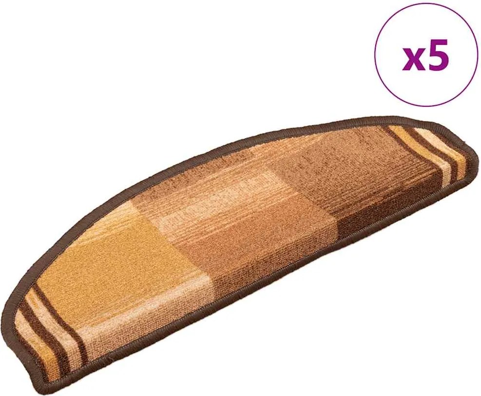 vidaXL 5 db barna öntapadó lépcsőszőnyeg 65x21x4 cm