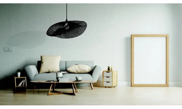 Zambelis 19108 - Csillár zsinóron 1xE27/40W/230V bambusz/fekete