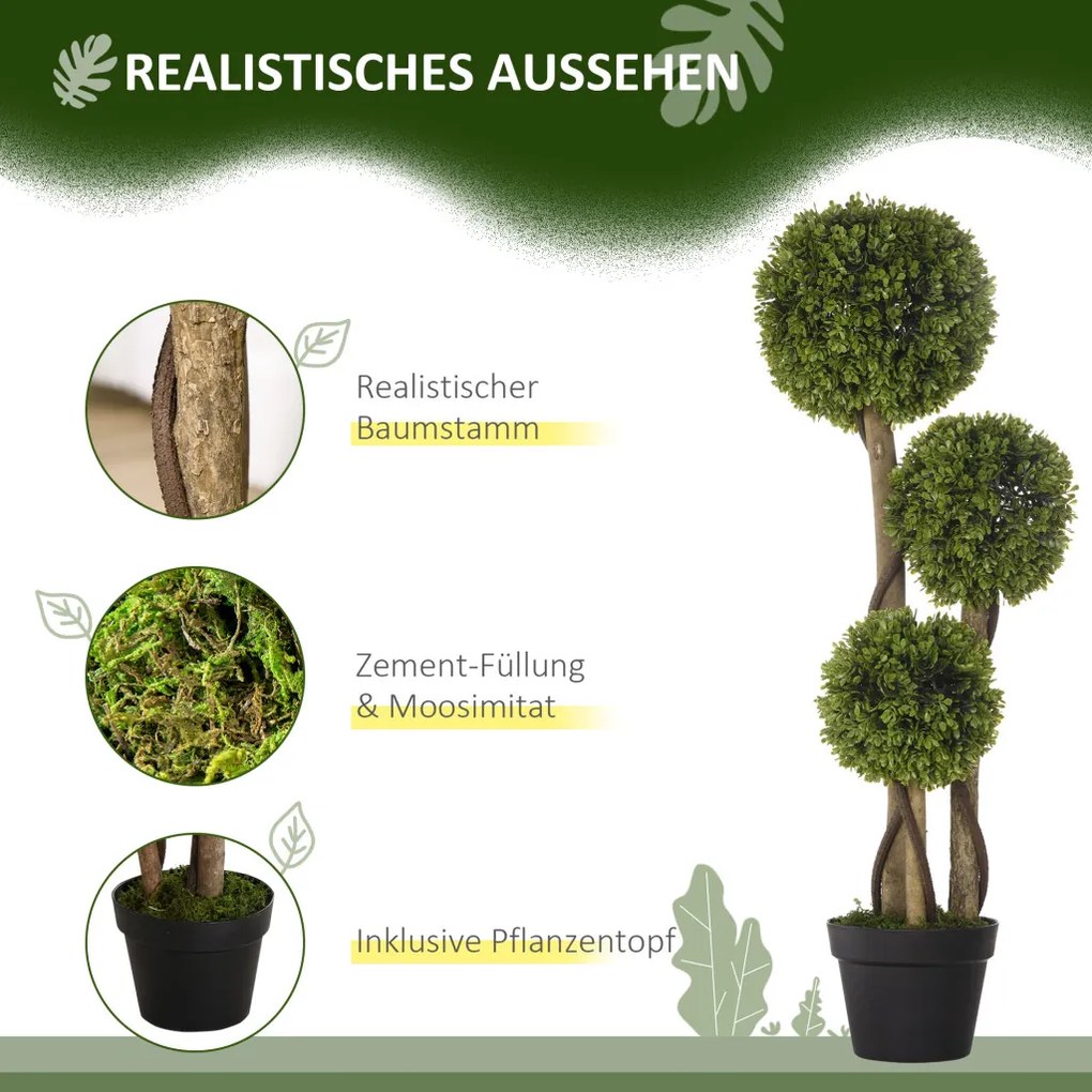 Műnövény, buxus, cserépben 90cm magas