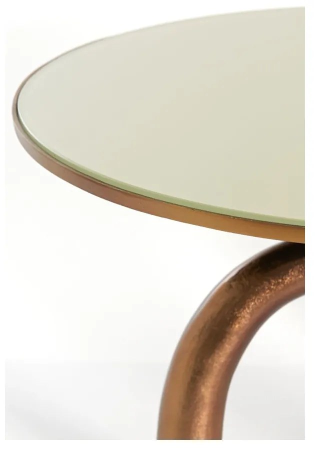 Bronzszínű-bézs üveg kerek dohányzóasztal ø 76 cm Mello – Light &amp; Living