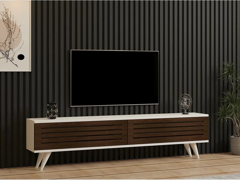 Hill Walnut and White TV-asztal